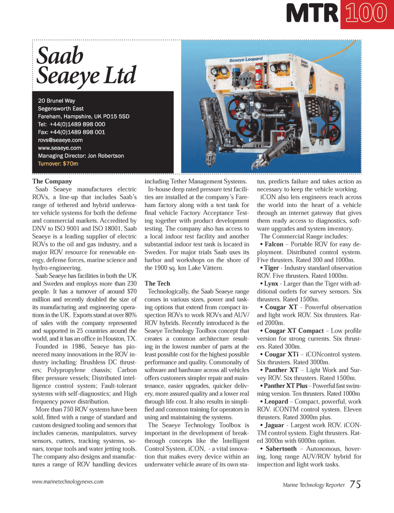 Marine Technology Magazine, page 3rd Cover,  Jul 2014