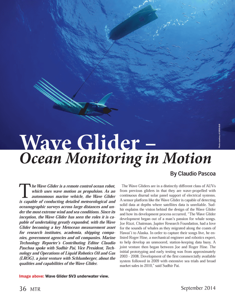 Marine Technology Magazine, page 36,  Sep 2014