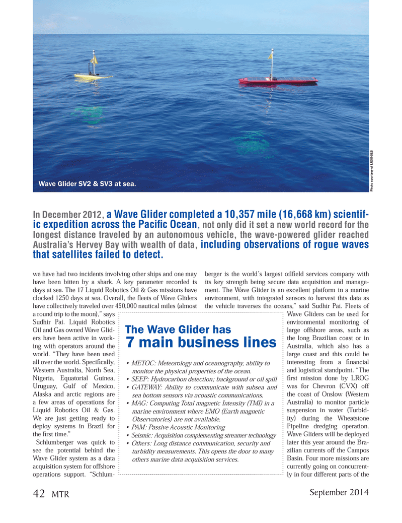 Marine Technology Magazine, page 42,  Sep 2014