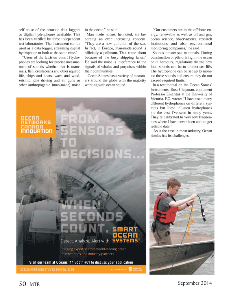 Marine Technology Magazine, page 50,  Sep 2014