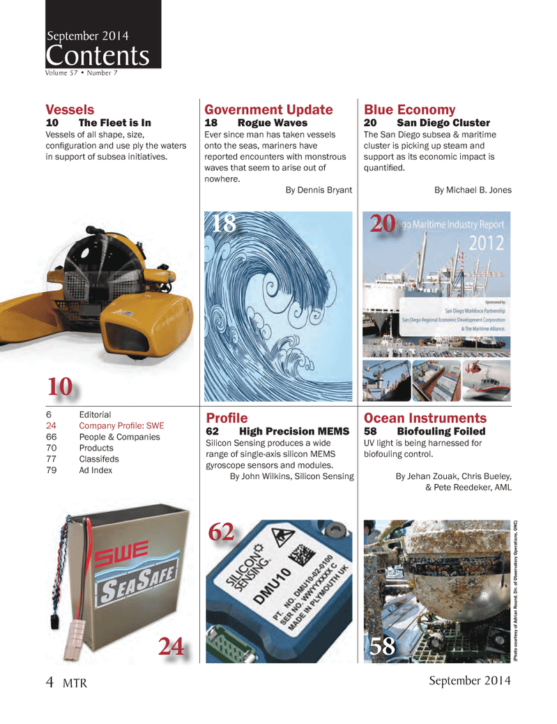 Marine Technology Magazine, page 4,  Sep 2014