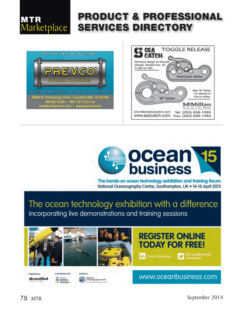 Marine Technology Magazine, page 78,  Sep 2014
