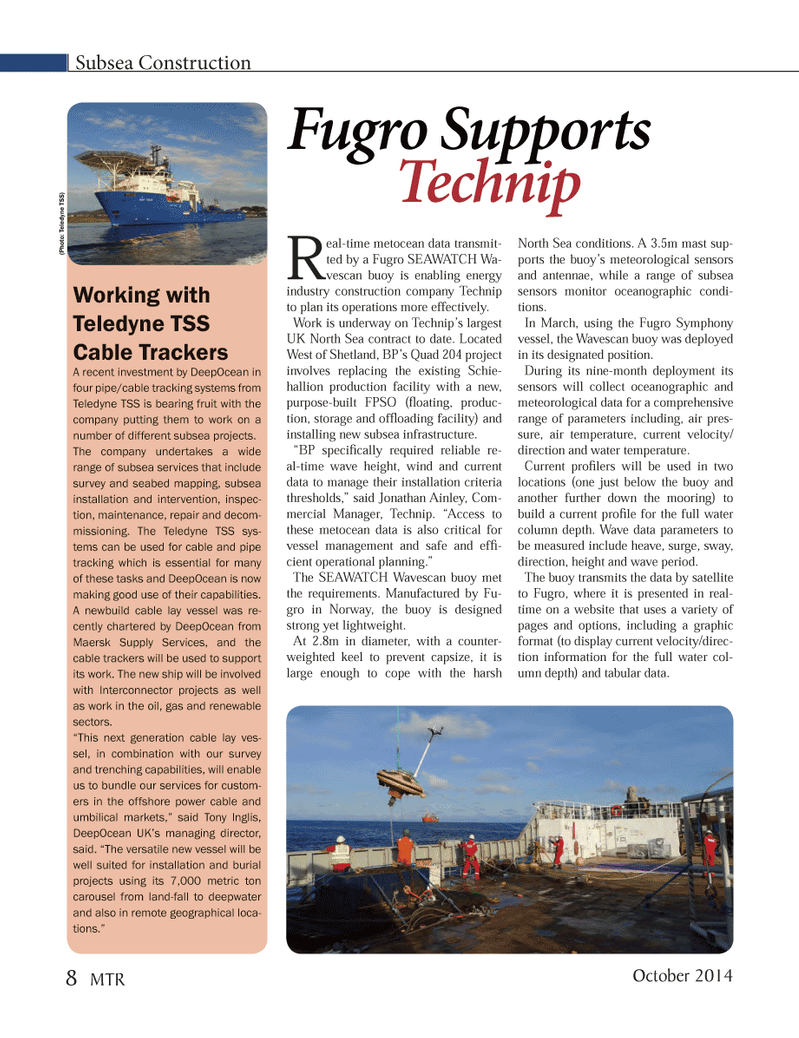 Marine Technology Magazine, page 8,  Oct 2014