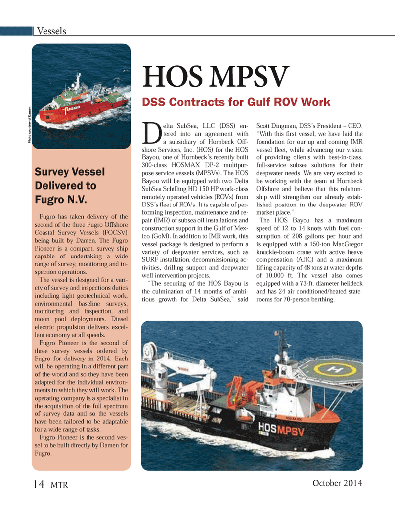 Marine Technology Magazine, page 14,  Oct 2014