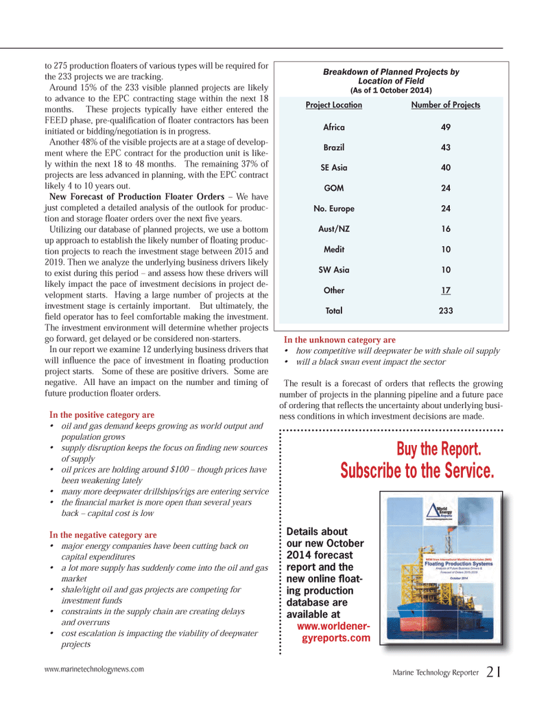 Marine Technology Magazine, page 21,  Oct 2014