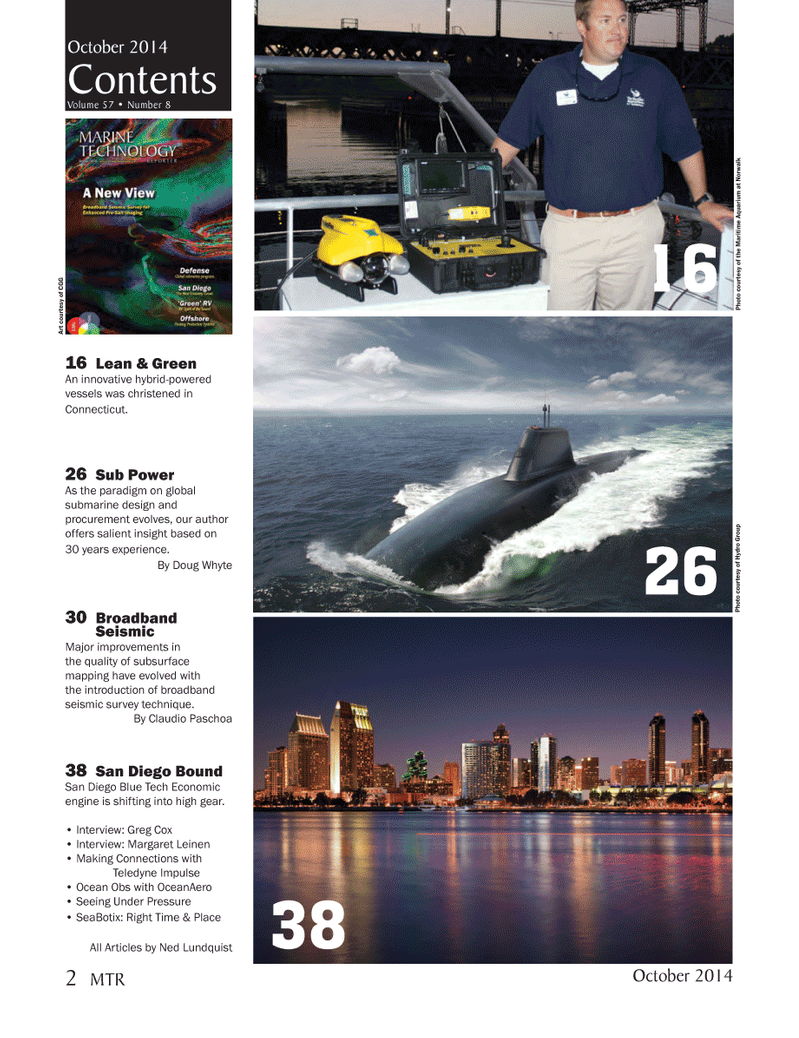 Marine Technology Magazine, page 2,  Oct 2014