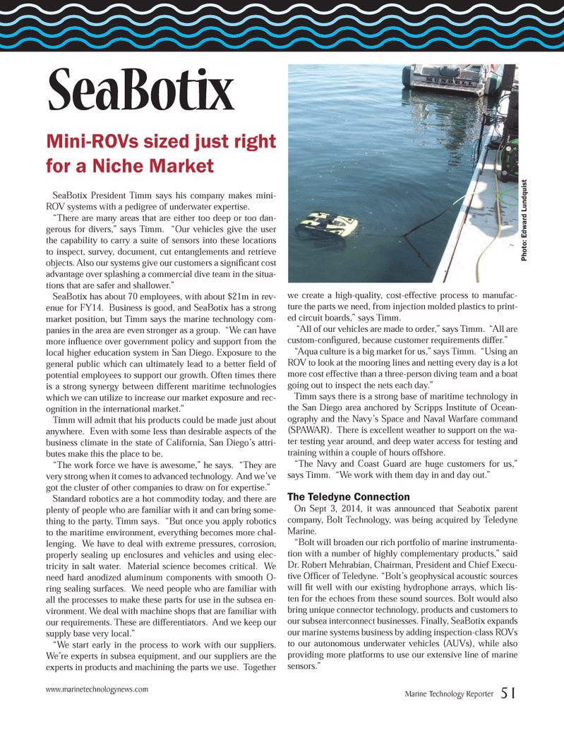 Marine Technology Magazine, page 51,  Oct 2014