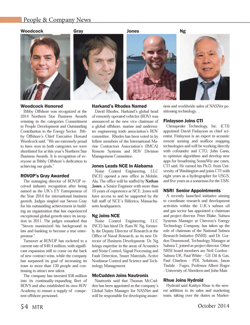 Marine Technology Magazine, page 54,  Oct 2014