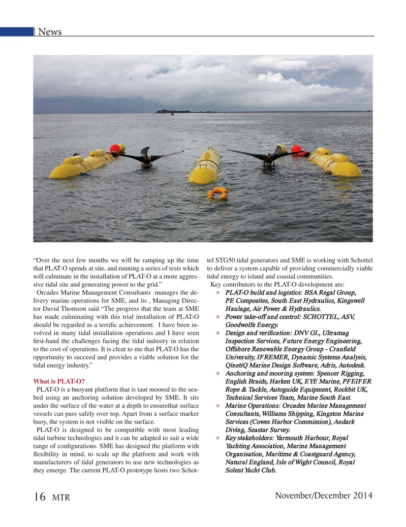Marine Technology Magazine, page 16,  Nov 2014