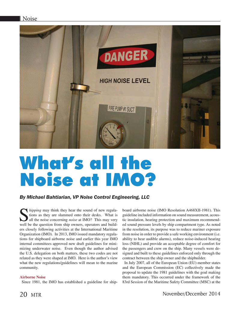 Marine Technology Magazine, page 20,  Nov 2014