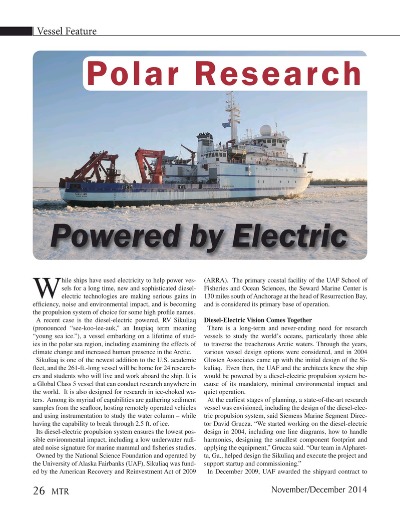 Marine Technology Magazine, page 26,  Nov 2014