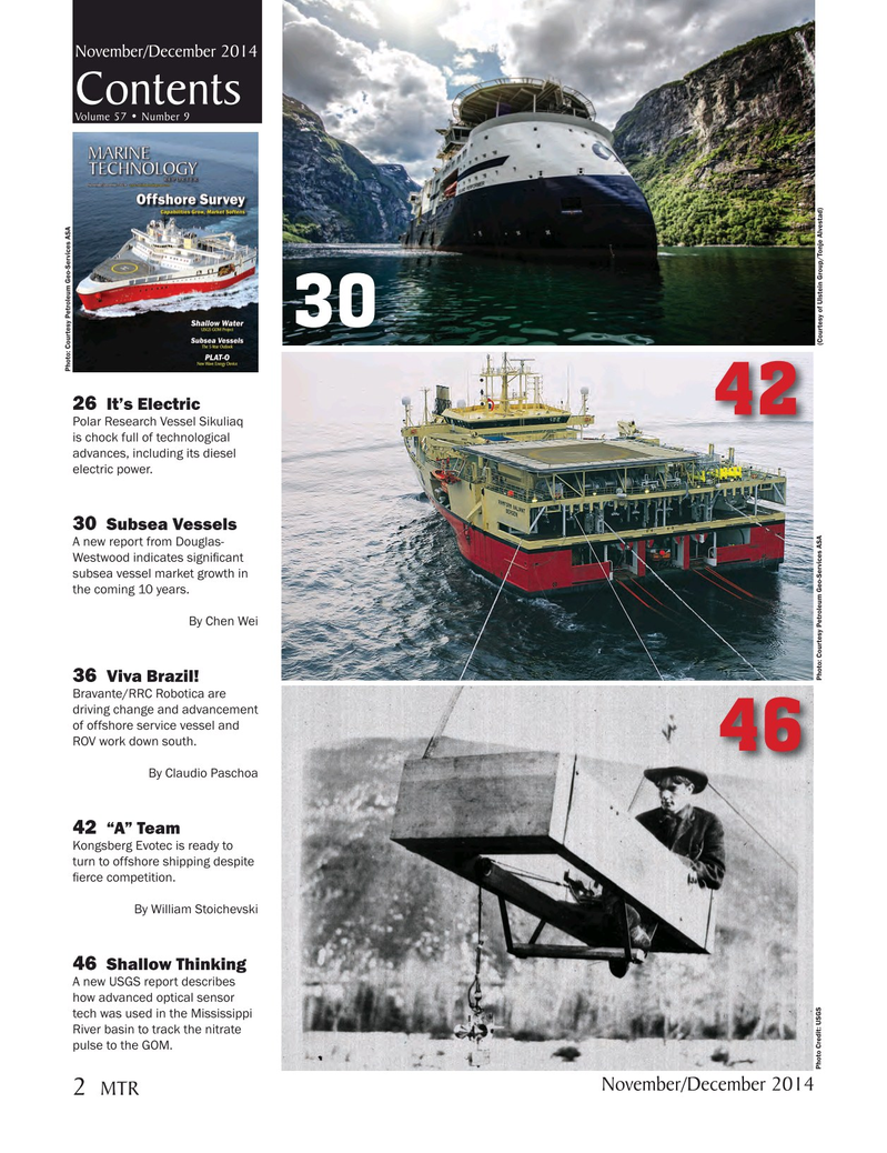 Marine Technology Magazine, page 2,  Nov 2014