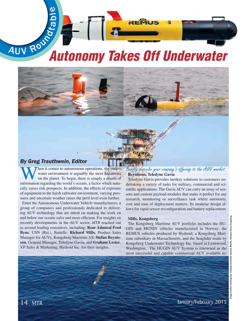 Marine Technology Magazine, page 14,  Jan 2015