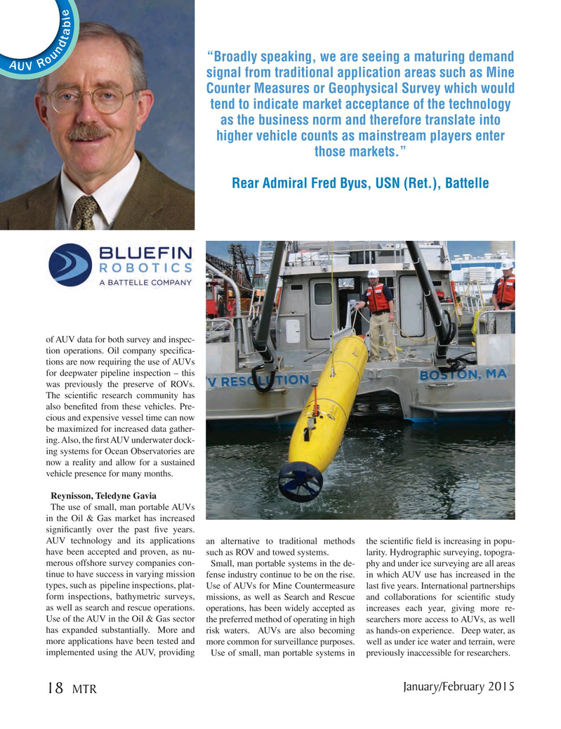 Marine Technology Magazine, page 18,  Jan 2015