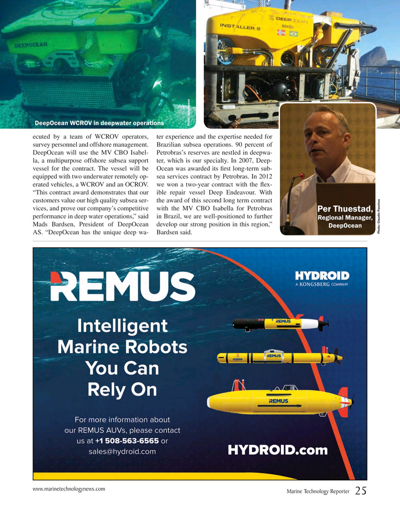 Marine Technology Magazine, page 25,  Jan 2015