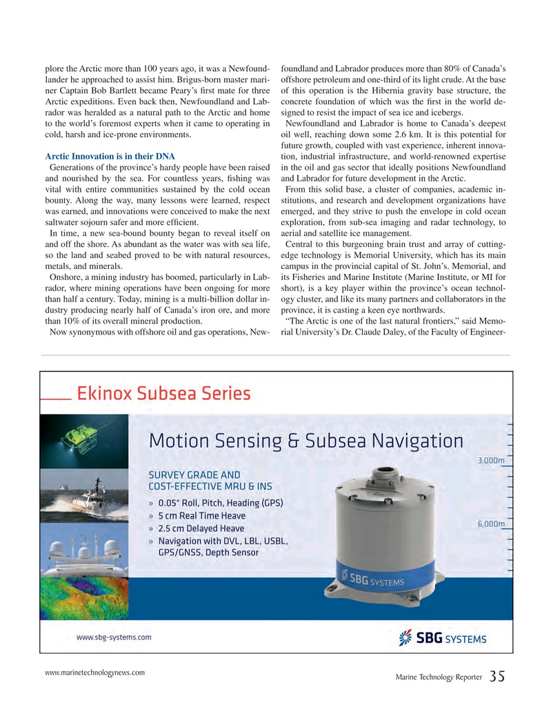 Marine Technology Magazine, page 35,  Jan 2015