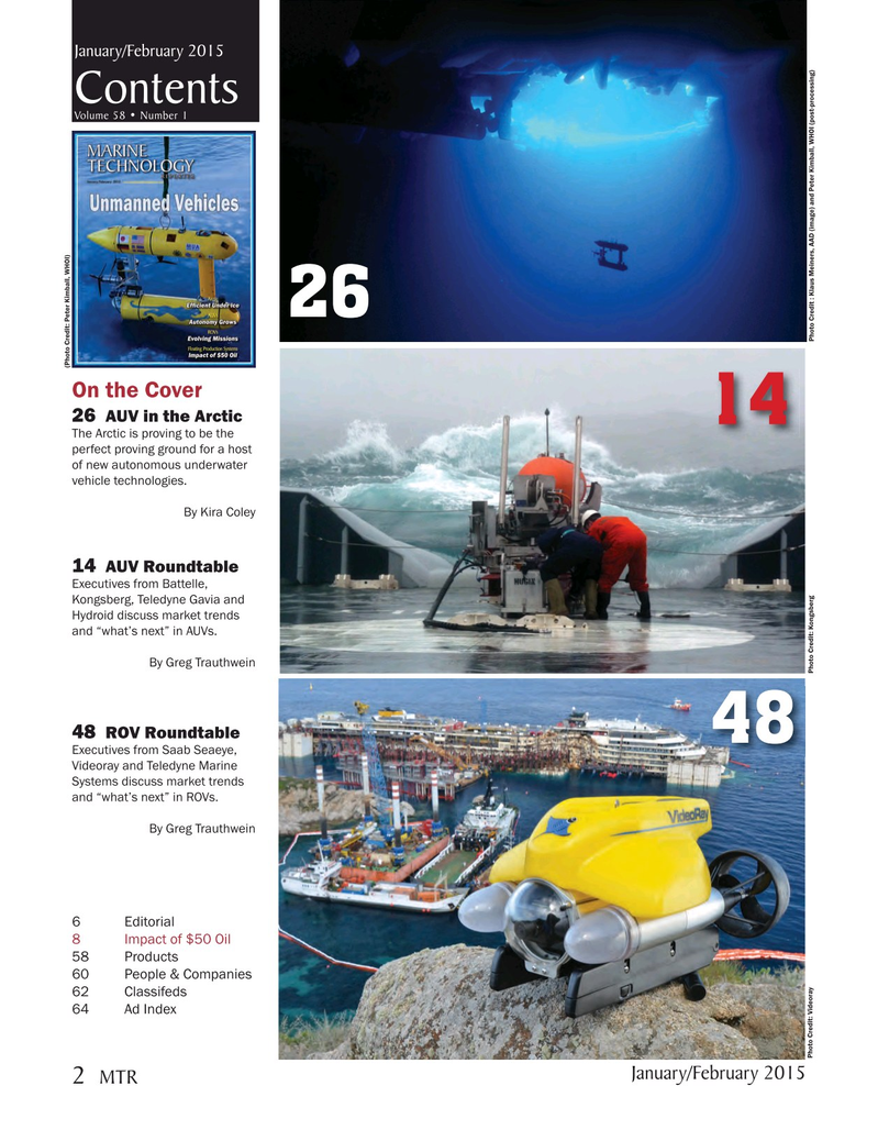 Marine Technology Magazine, page 2,  Jan 2015