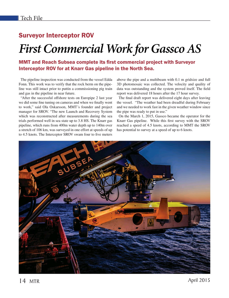 Marine Technology Magazine, page 14,  Apr 2015