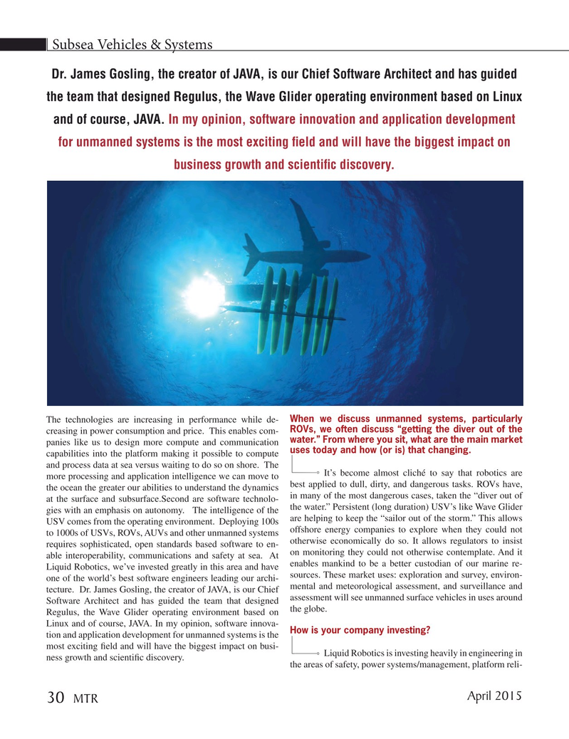 Marine Technology Magazine, page 30,  Apr 2015