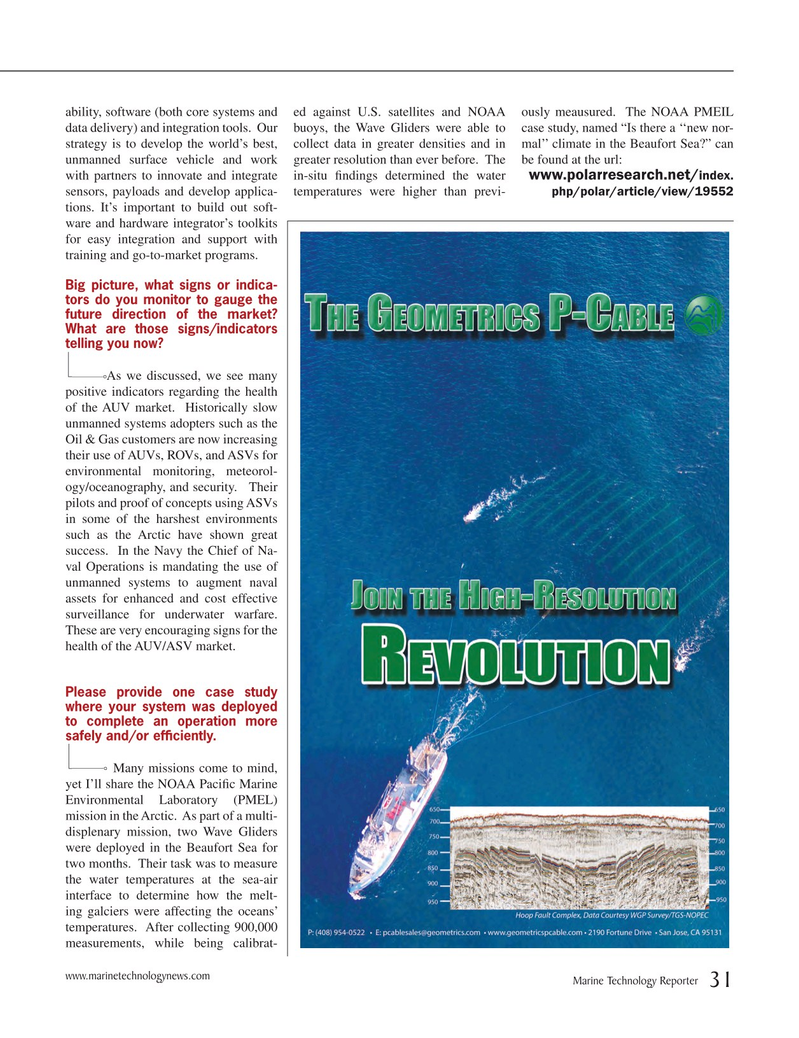 Marine Technology Magazine, page 31,  Apr 2015