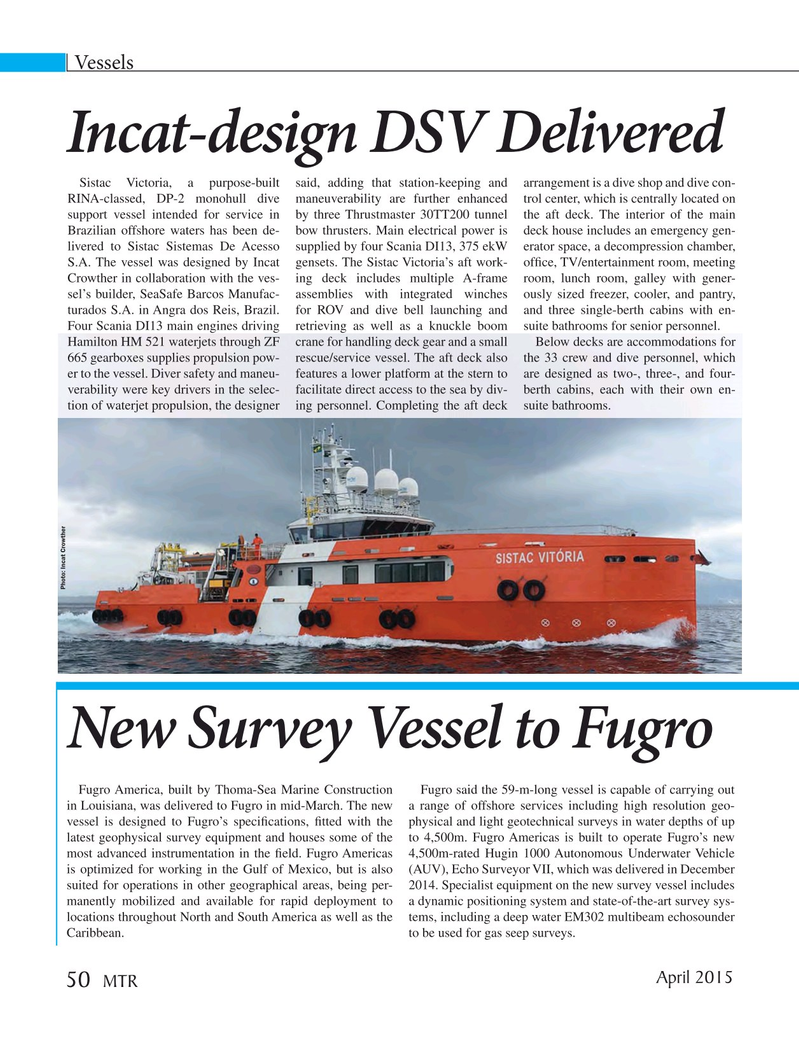 Marine Technology Magazine, page 50,  Apr 2015