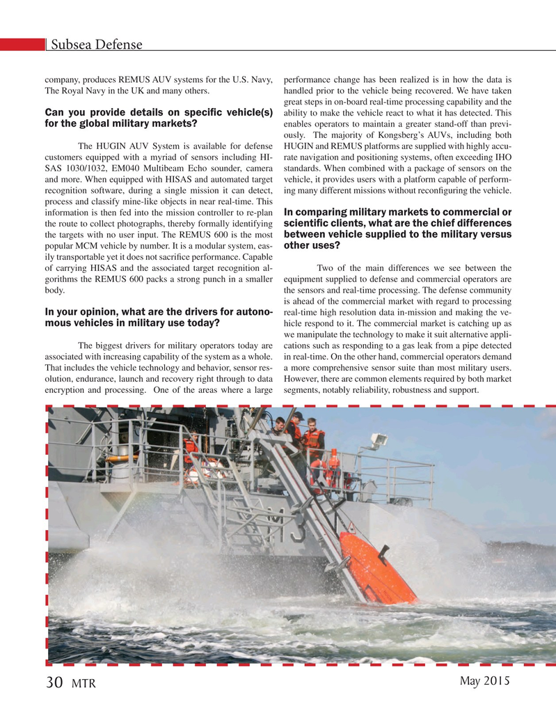 Marine Technology Magazine, page 30,  May 2015