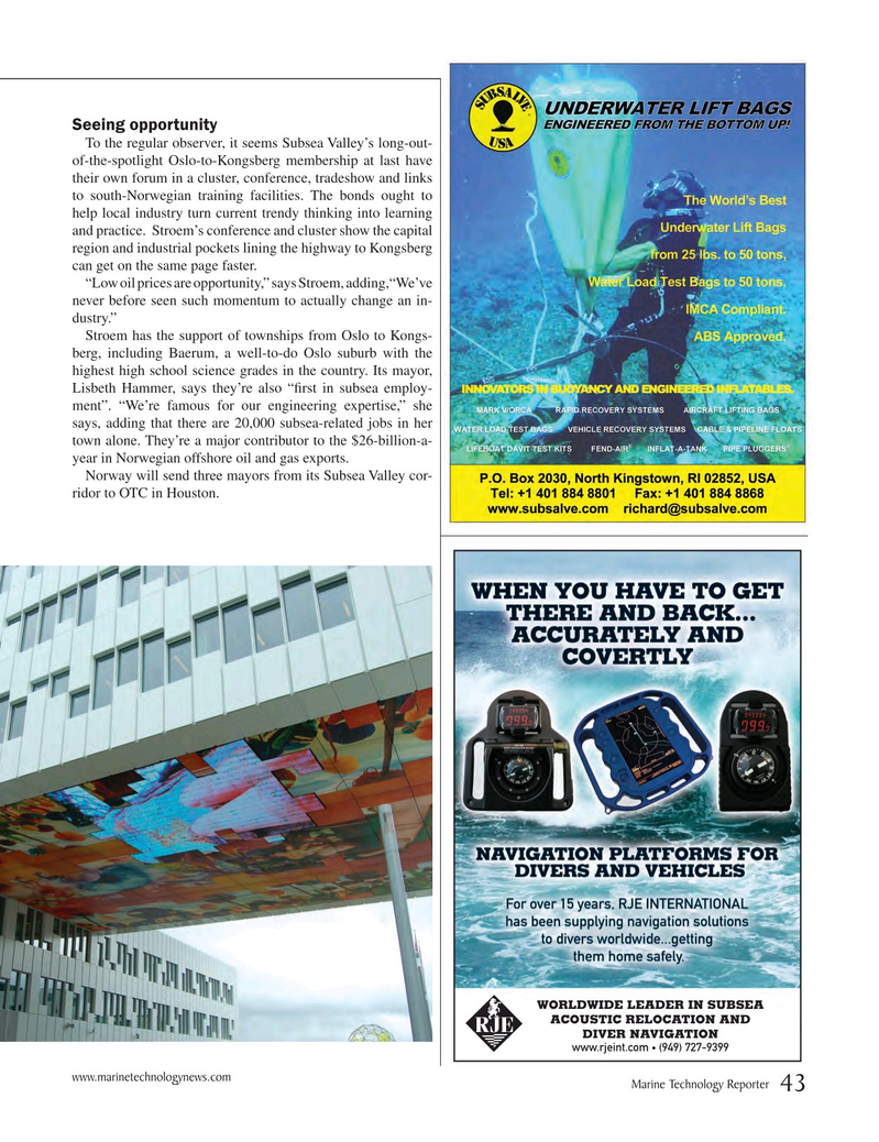 Marine Technology Magazine, page 43,  May 2015