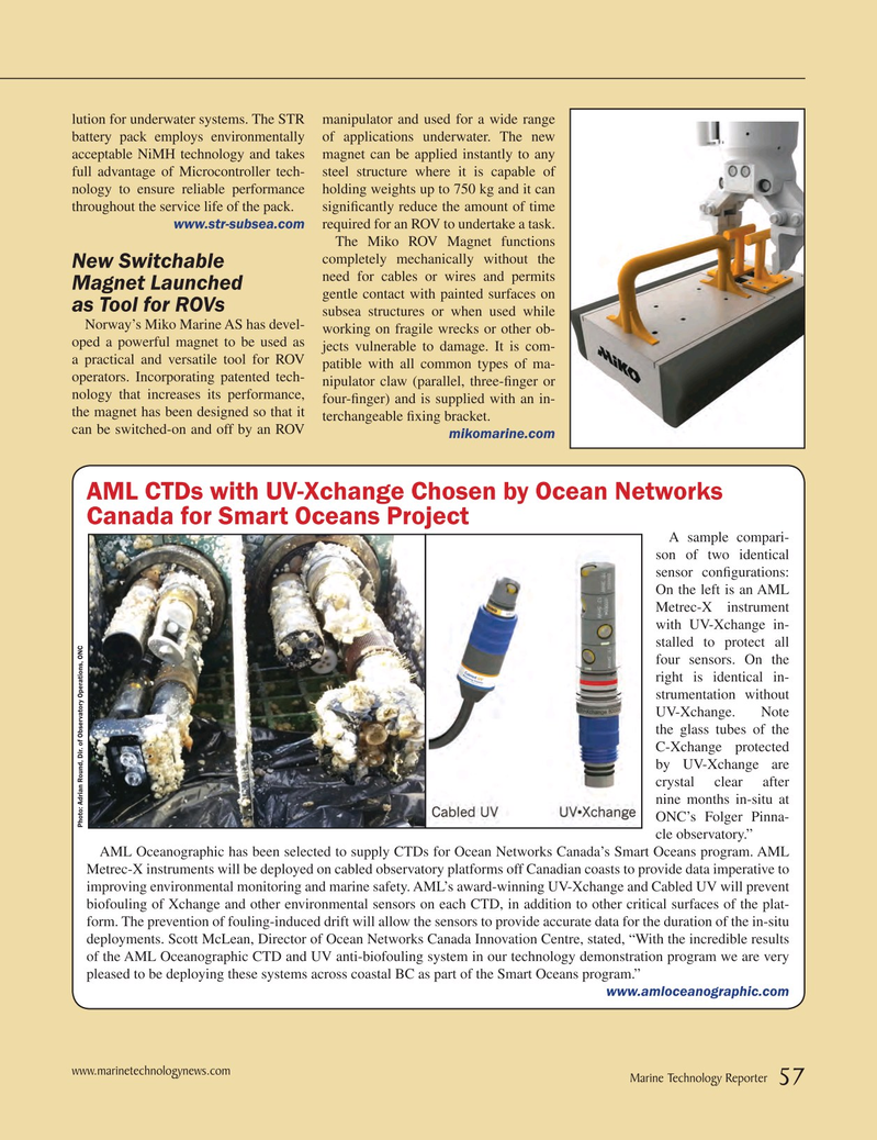 Marine Technology Magazine, page 57,  May 2015