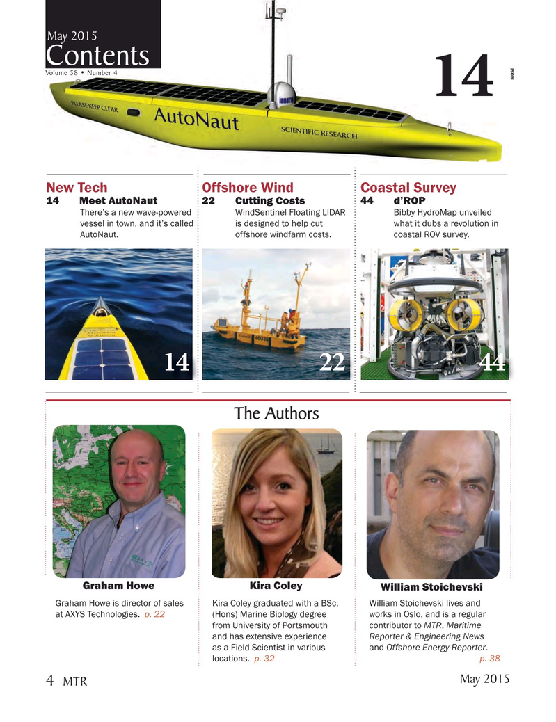 Marine Technology Magazine, page 4,  May 2015