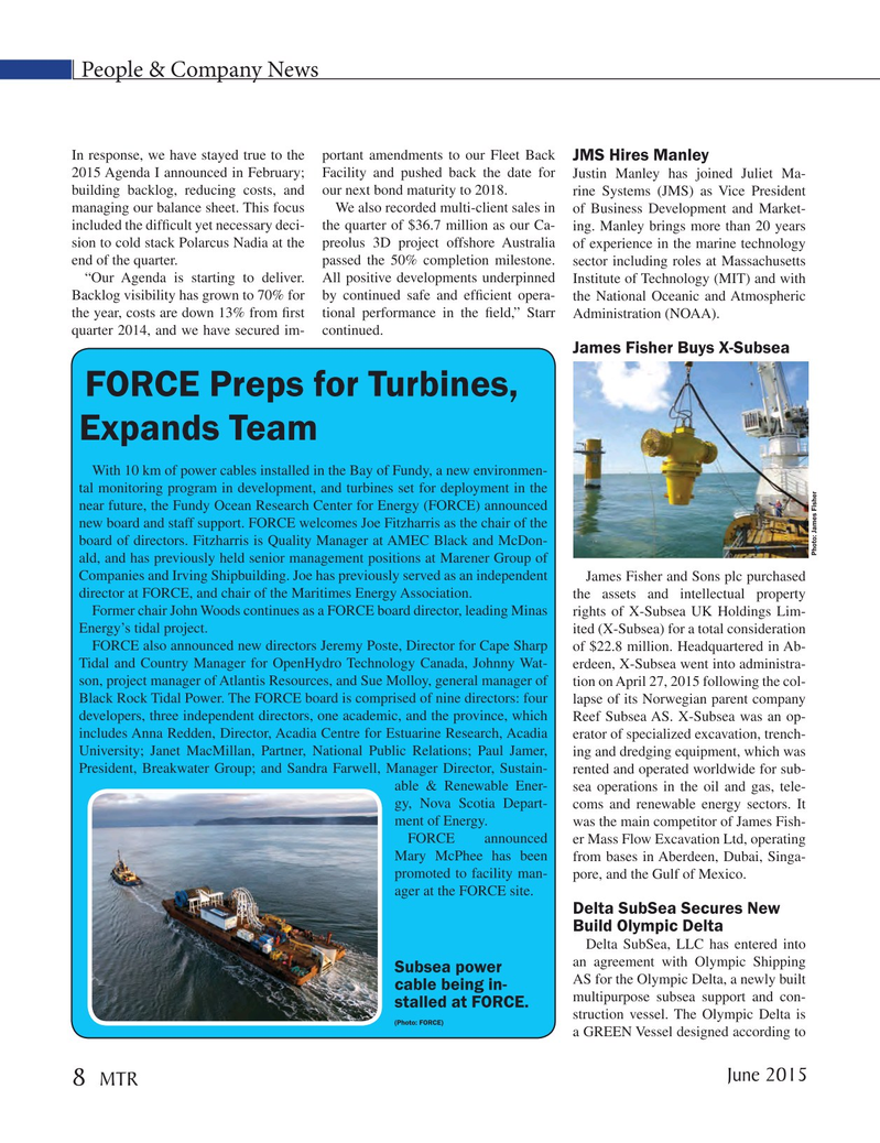 Marine Technology Magazine, page 8,  Jun 2015
