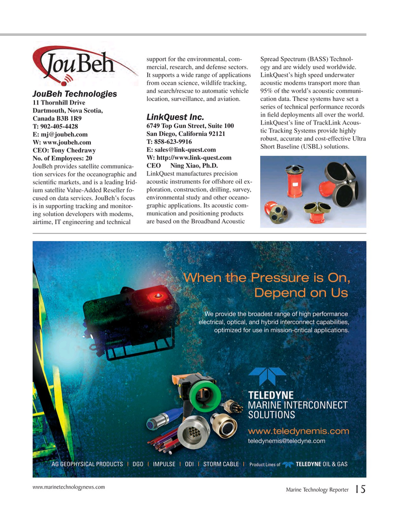Marine Technology Magazine, page 15,  Jul 2015