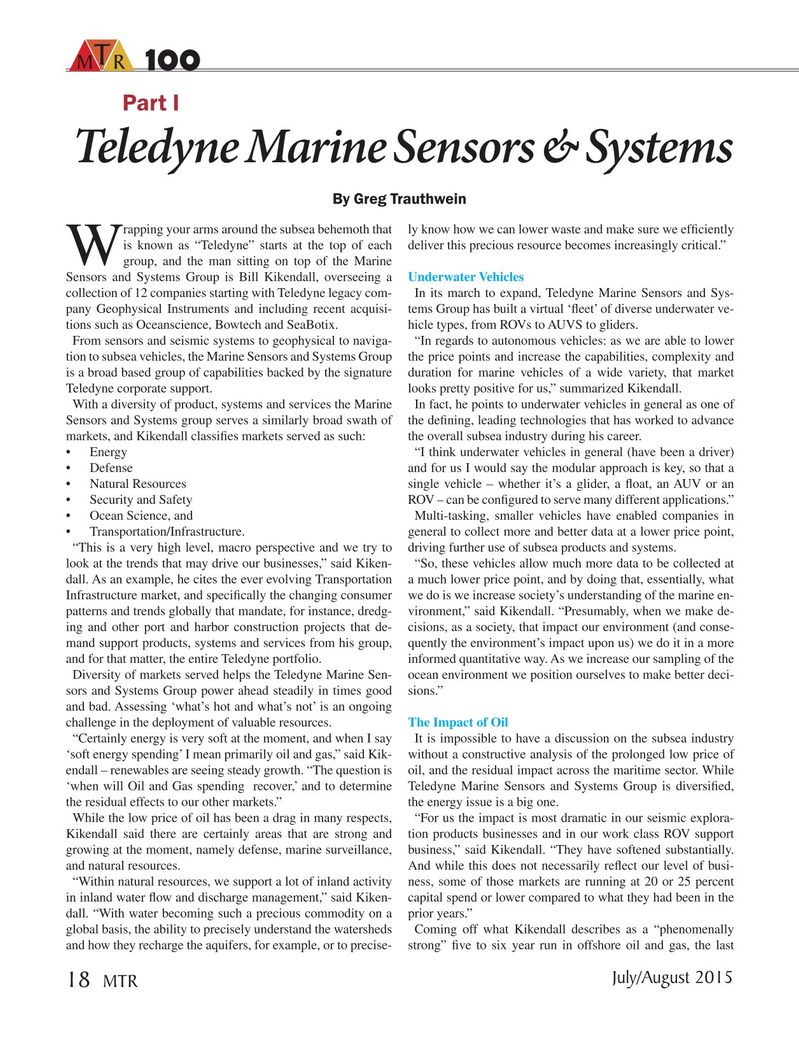 Marine Technology Magazine, page 18,  Jul 2015