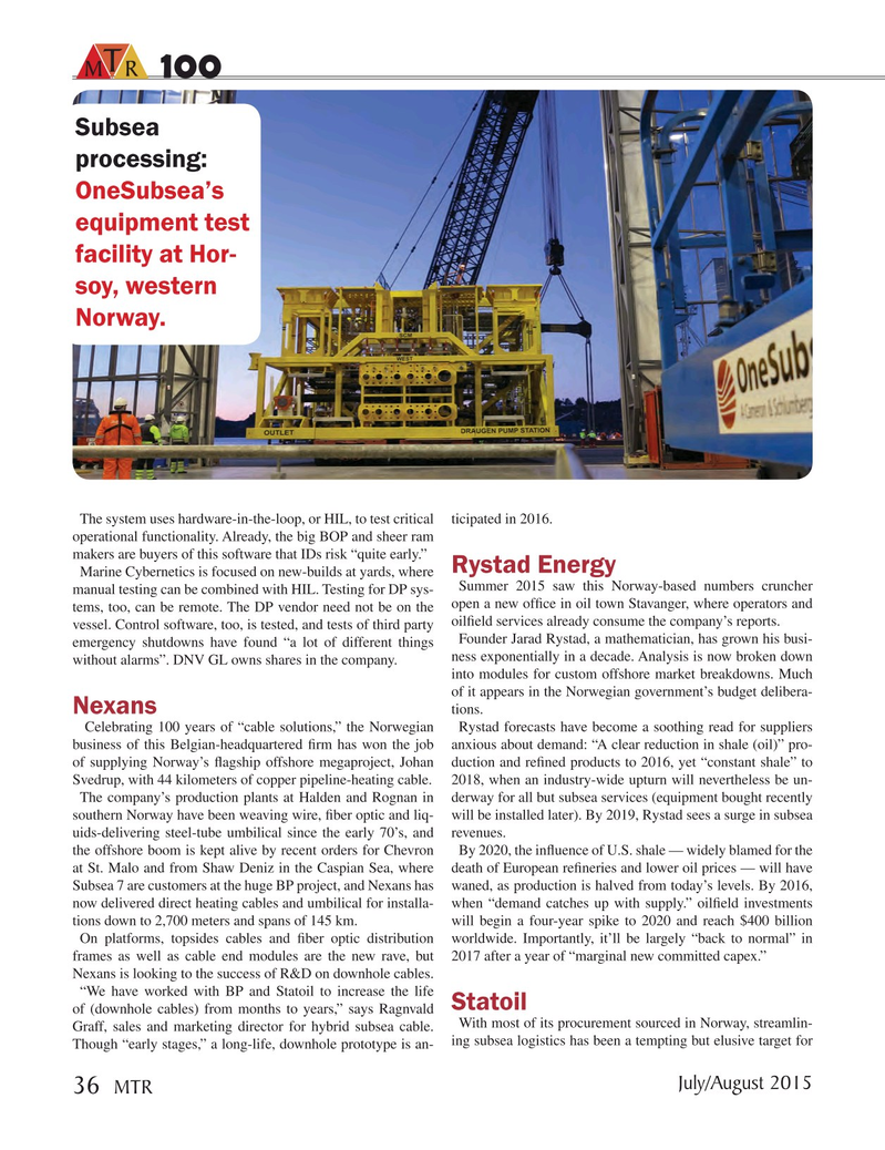 Marine Technology Magazine, page 36,  Jul 2015