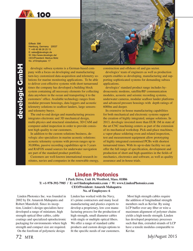 Marine Technology Magazine, page 72,  Jul 2015