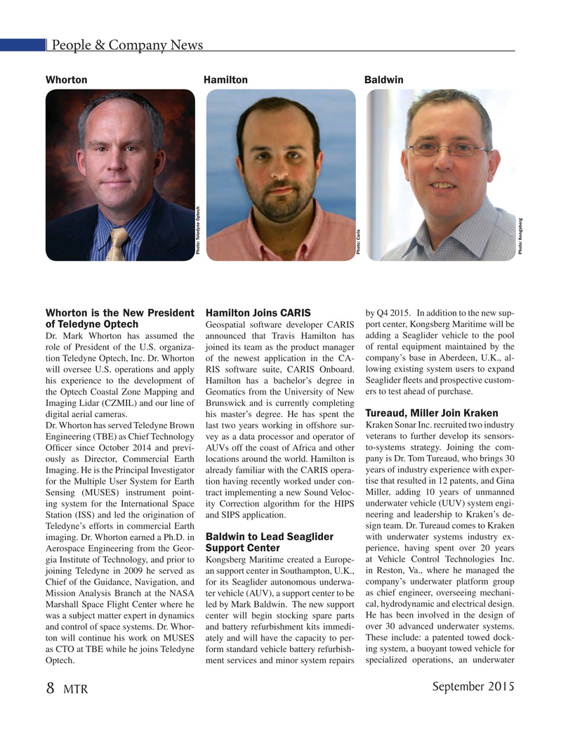 Marine Technology Magazine, page 8,  Sep 2015