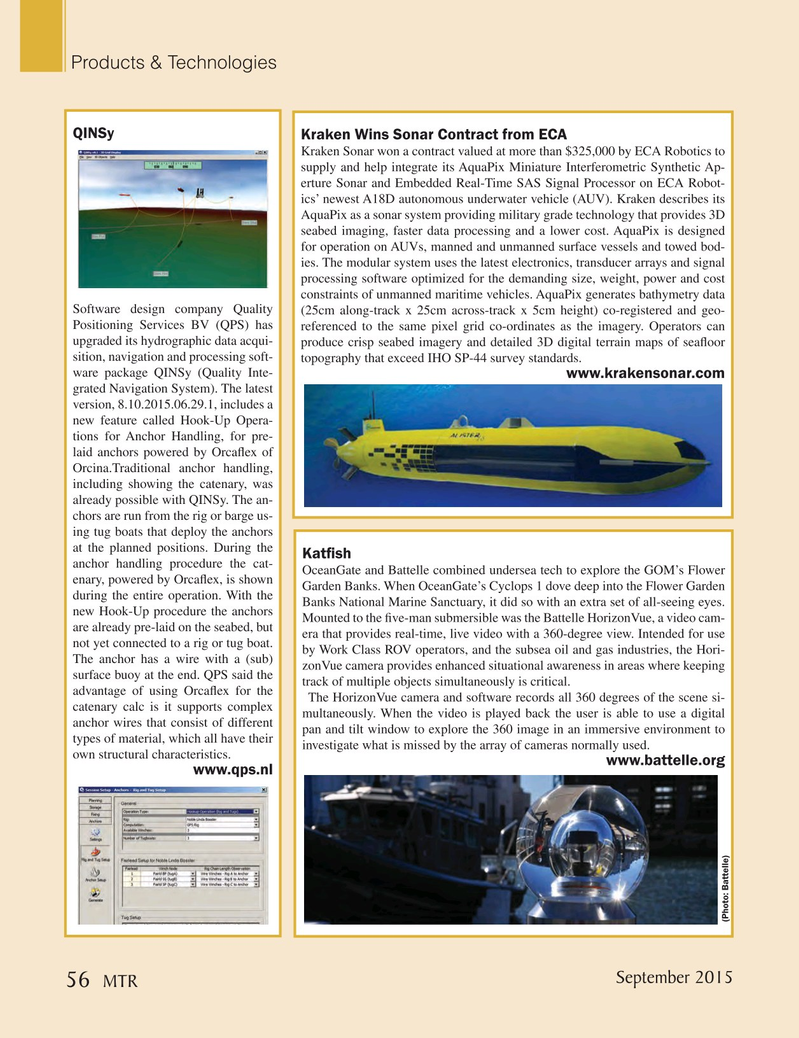 Marine Technology Magazine, page 56,  Sep 2015