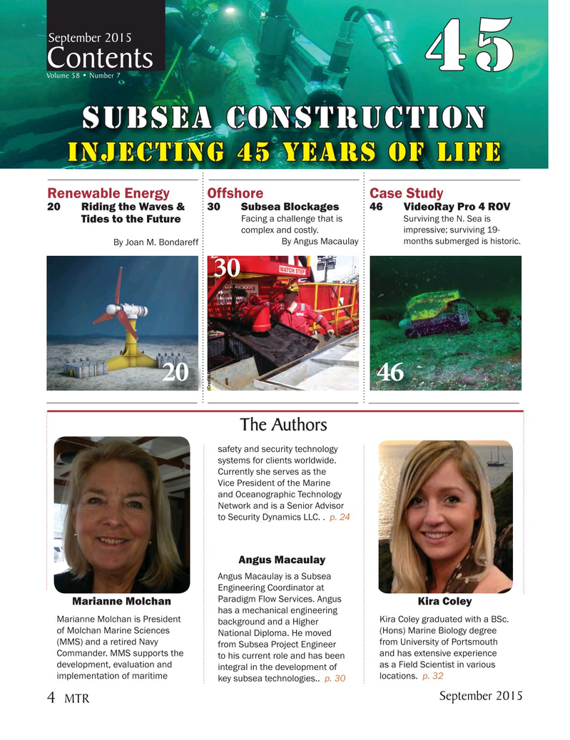 Marine Technology Magazine, page 4,  Sep 2015