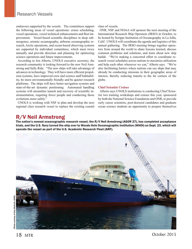 Marine Technology Magazine, page 18,  Oct 2015