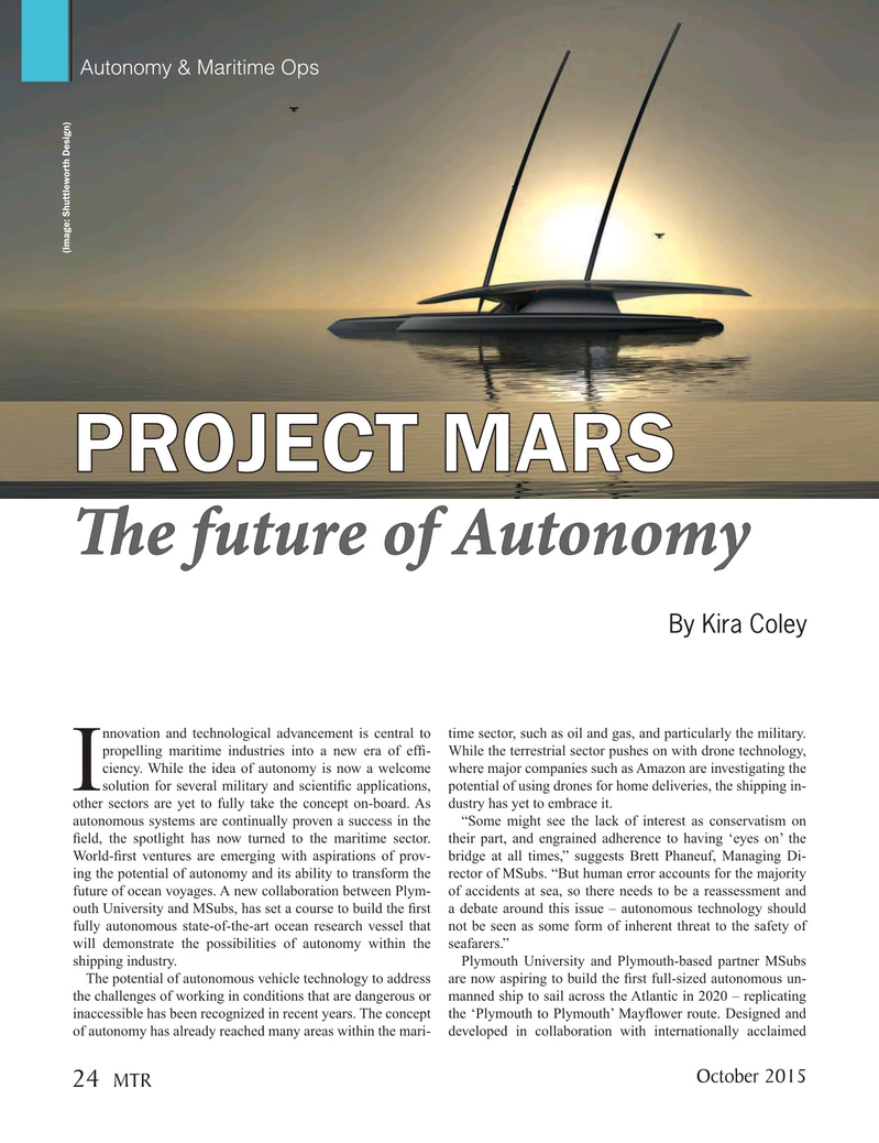 Marine Technology Magazine, page 24,  Oct 2015