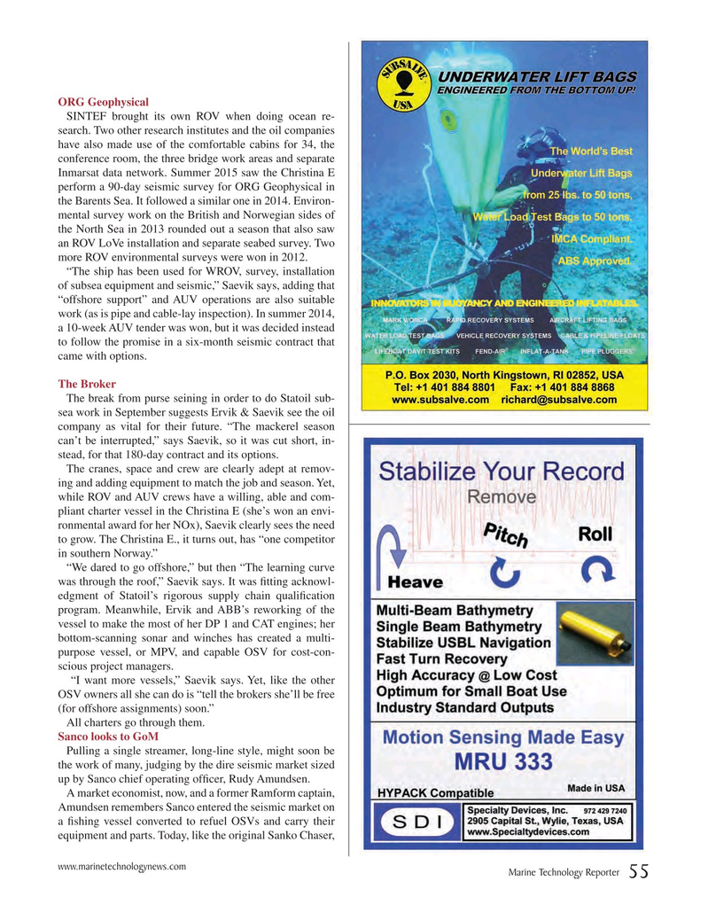 Marine Technology Magazine, page 55,  Oct 2015
