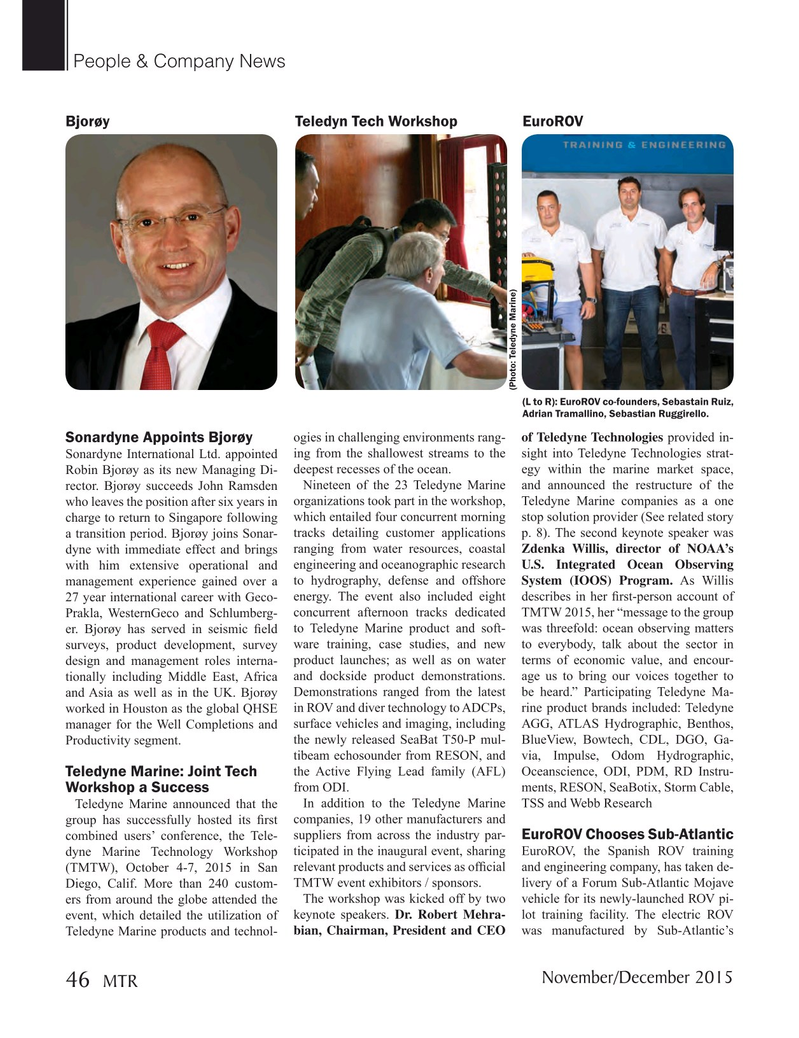 Marine Technology Magazine, page 46,  Nov 2015