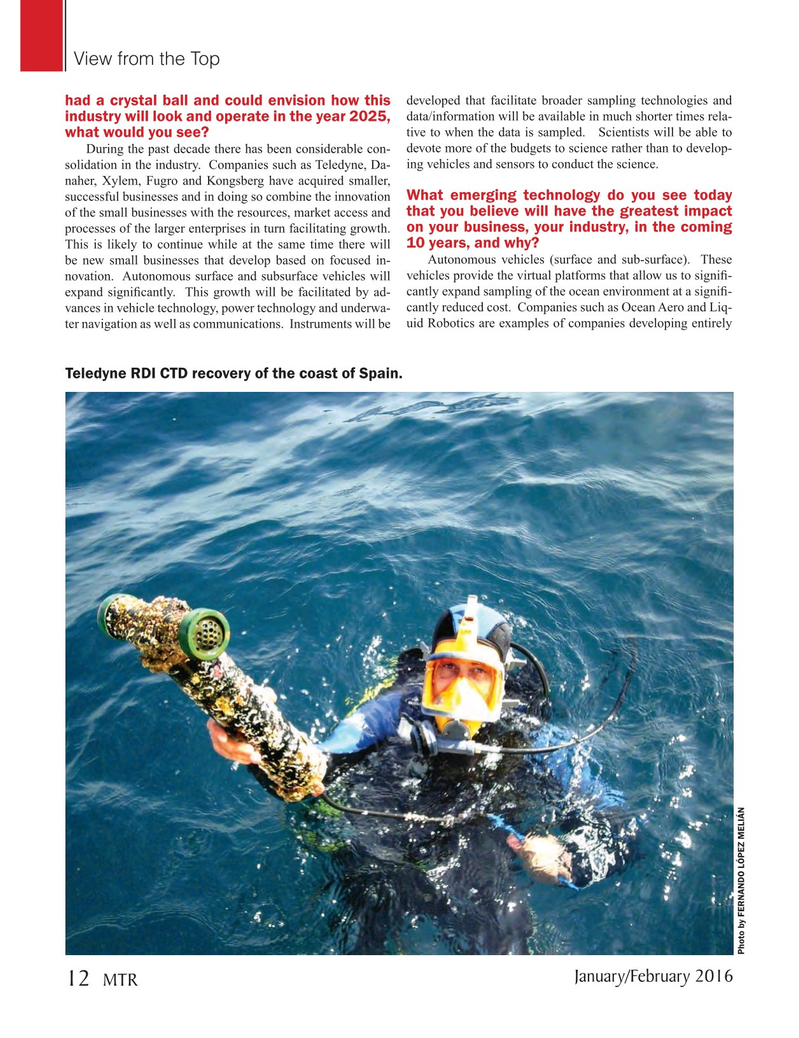 Marine Technology Magazine, page 12,  Jan 2016