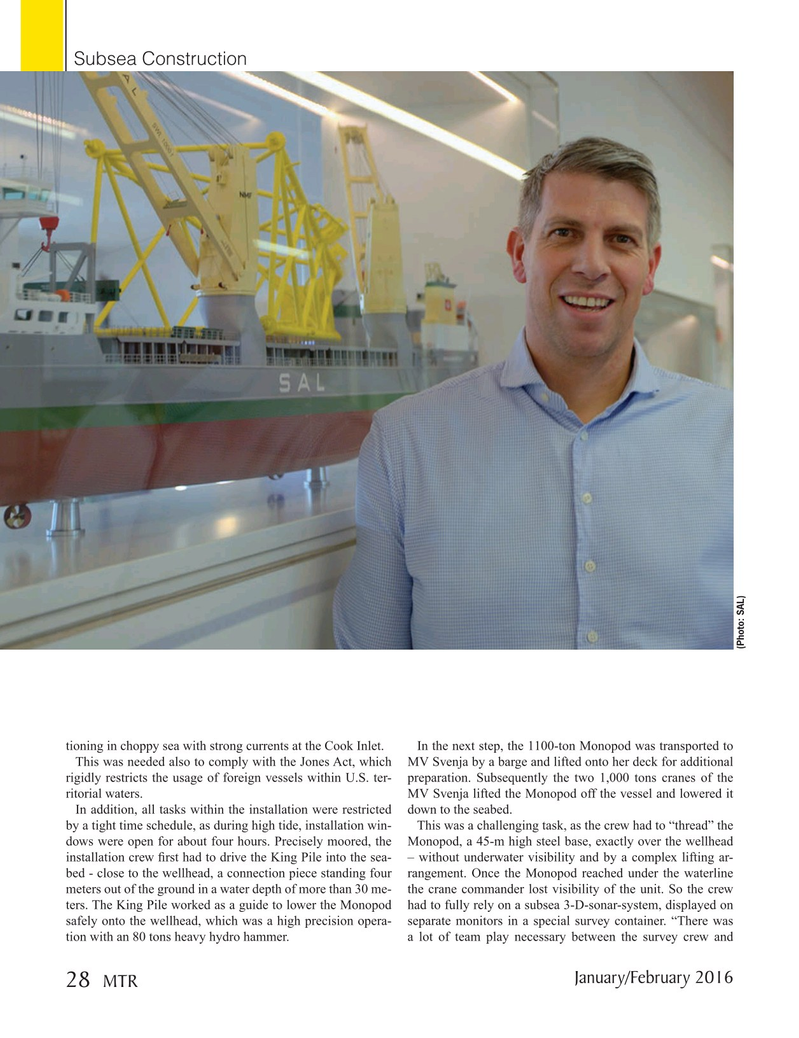 Marine Technology Magazine, page 28,  Jan 2016
