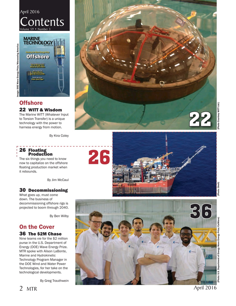 Marine Technology Magazine, page 2,  Apr 2016