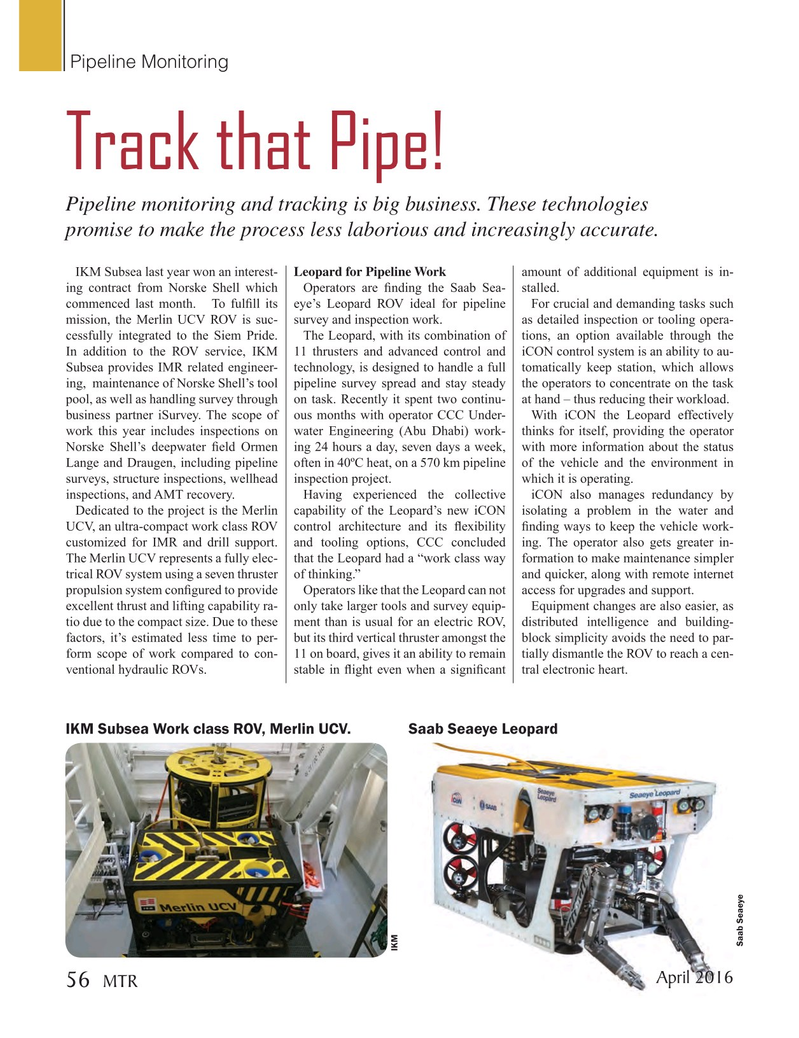 Marine Technology Magazine, page 56,  Apr 2016