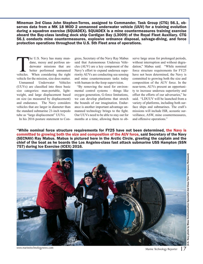 Marine Technology Magazine, page 17,  May 2016