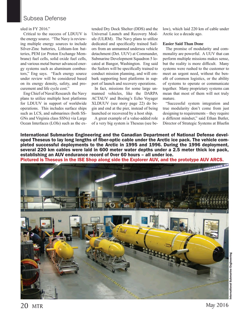 Marine Technology Magazine, page 20,  May 2016