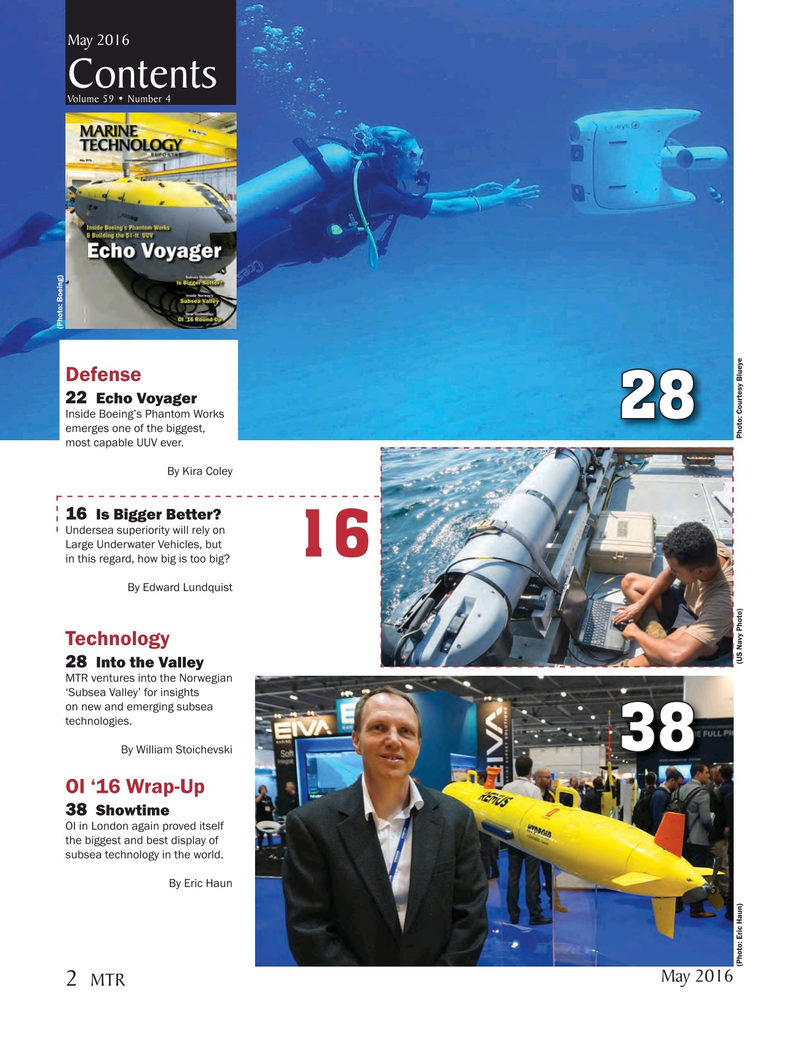 Marine Technology Magazine, page 2,  May 2016