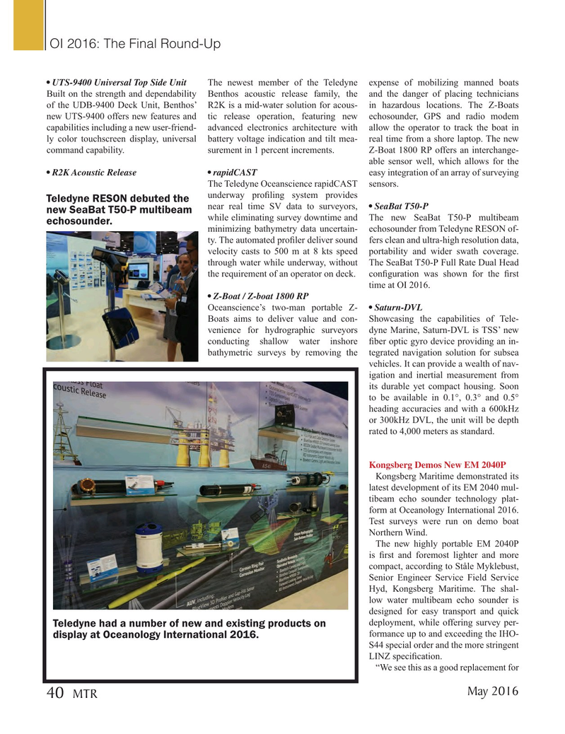 Marine Technology Magazine, page 40,  May 2016