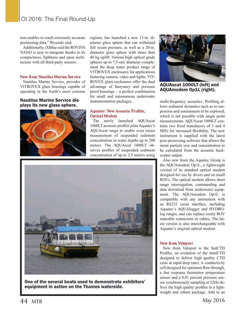 Marine Technology Magazine, page 44,  May 2016